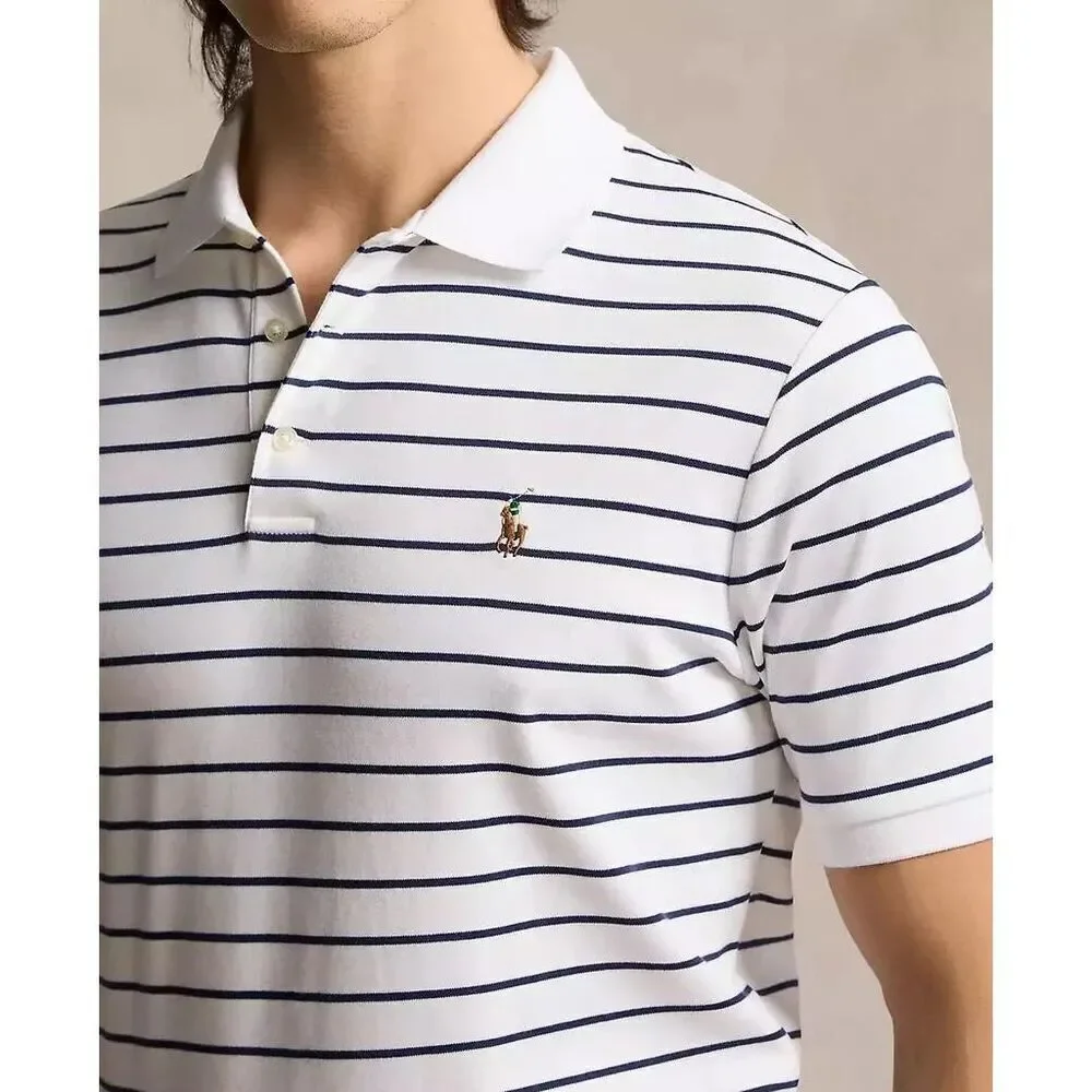 Polo Ralph Lauren NWT Classic Fit Performance Polo Shirt Ceramic White/Refined N
